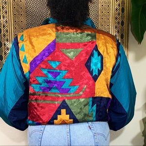 Tribal Print Windbreaker Jacket